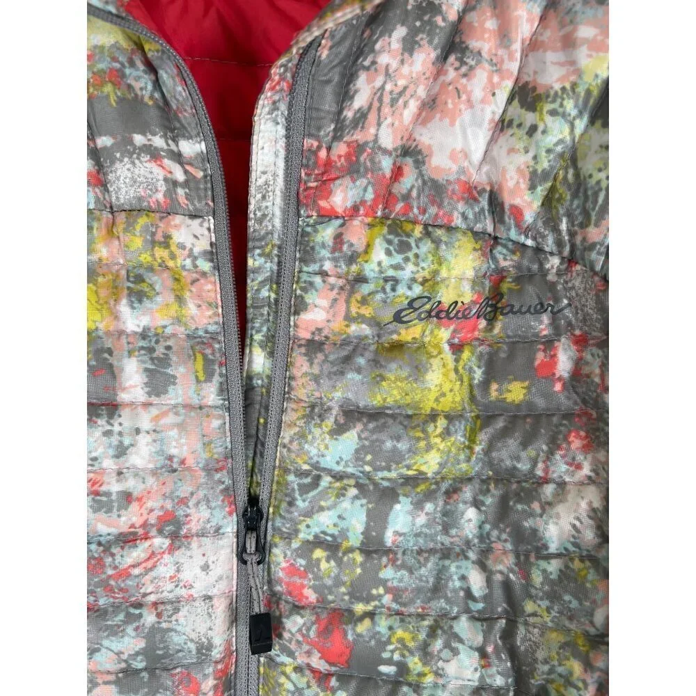 Eddie Bauer Womens Size XS Zip Jacket Storm 800 Quilted Goose Down Bright‎ Camo